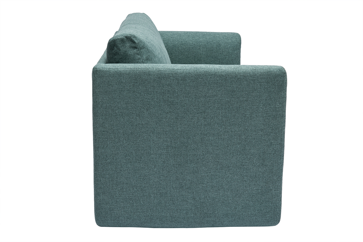 Canap� convertible 2 places en tissu vert de gris LEON