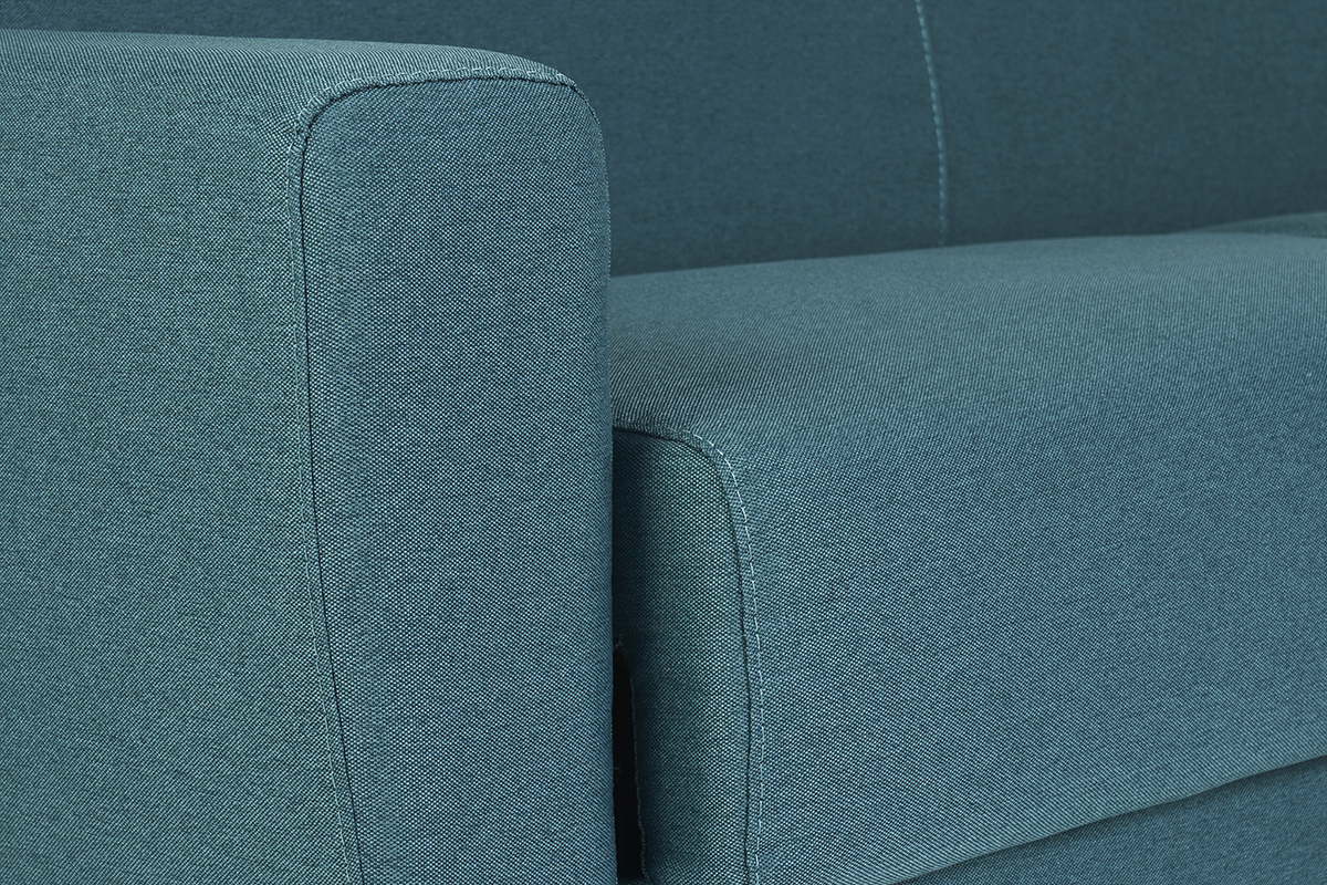 D�tail du tissu bleu canard du canap� convertible GRAHAM.