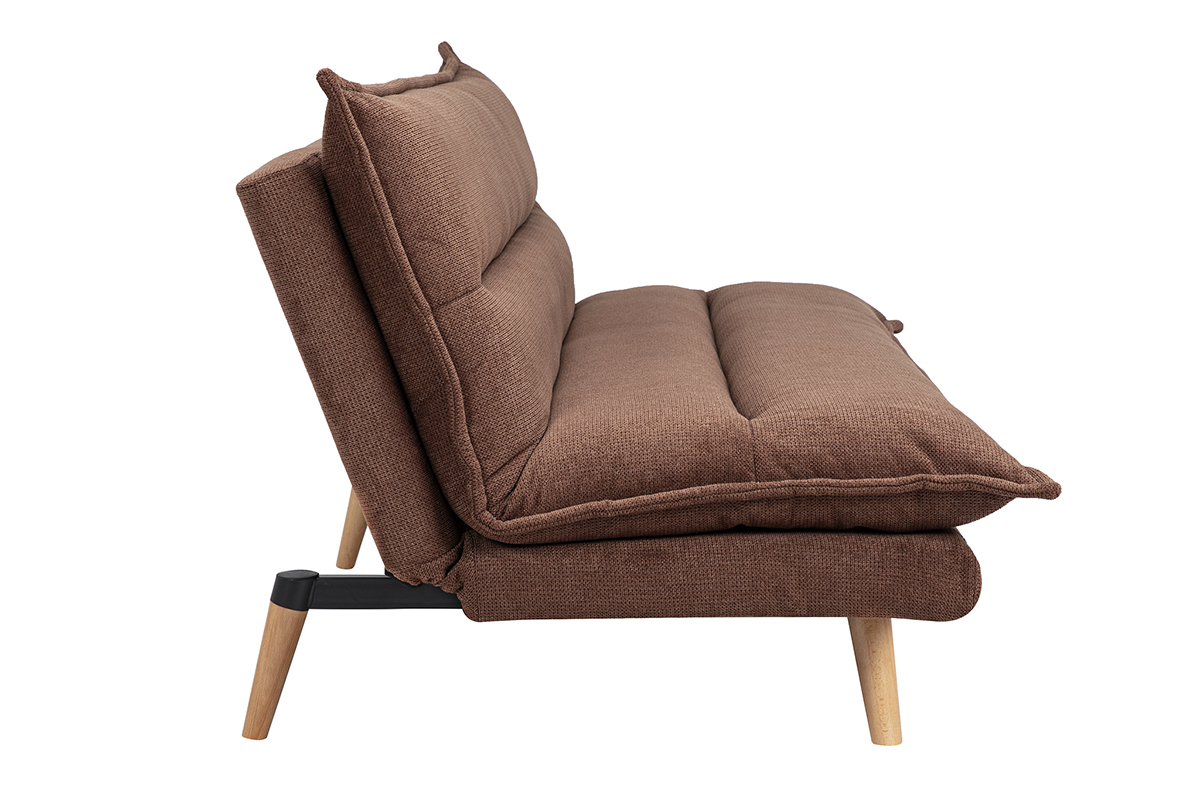 Canap� convertible BINGO en velours terre br�l�e, vue de profil.