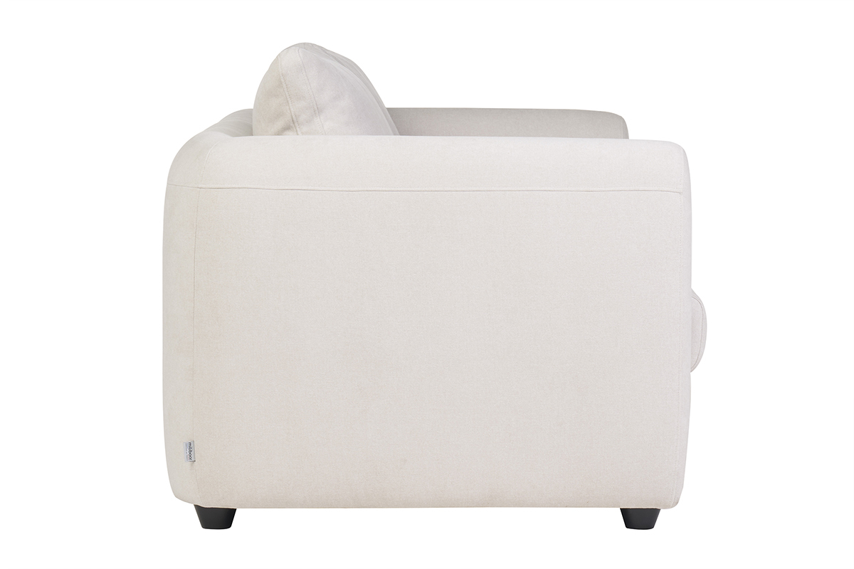 Canap� convertible 3 places en tissu effet velours beige HARLO