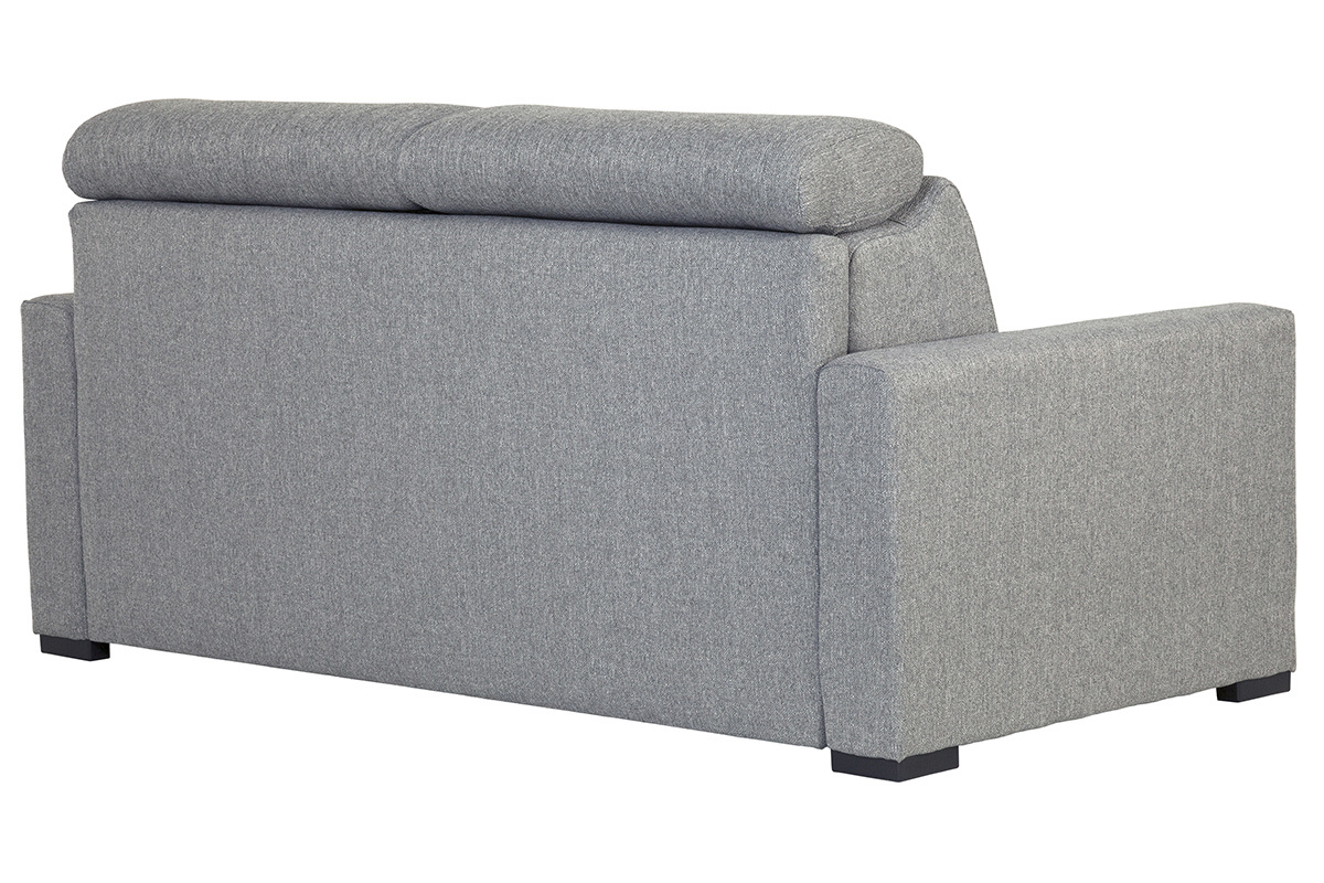 Canap� convertible 3 places gris clair avec t�ti�res ajustables, vue de dos