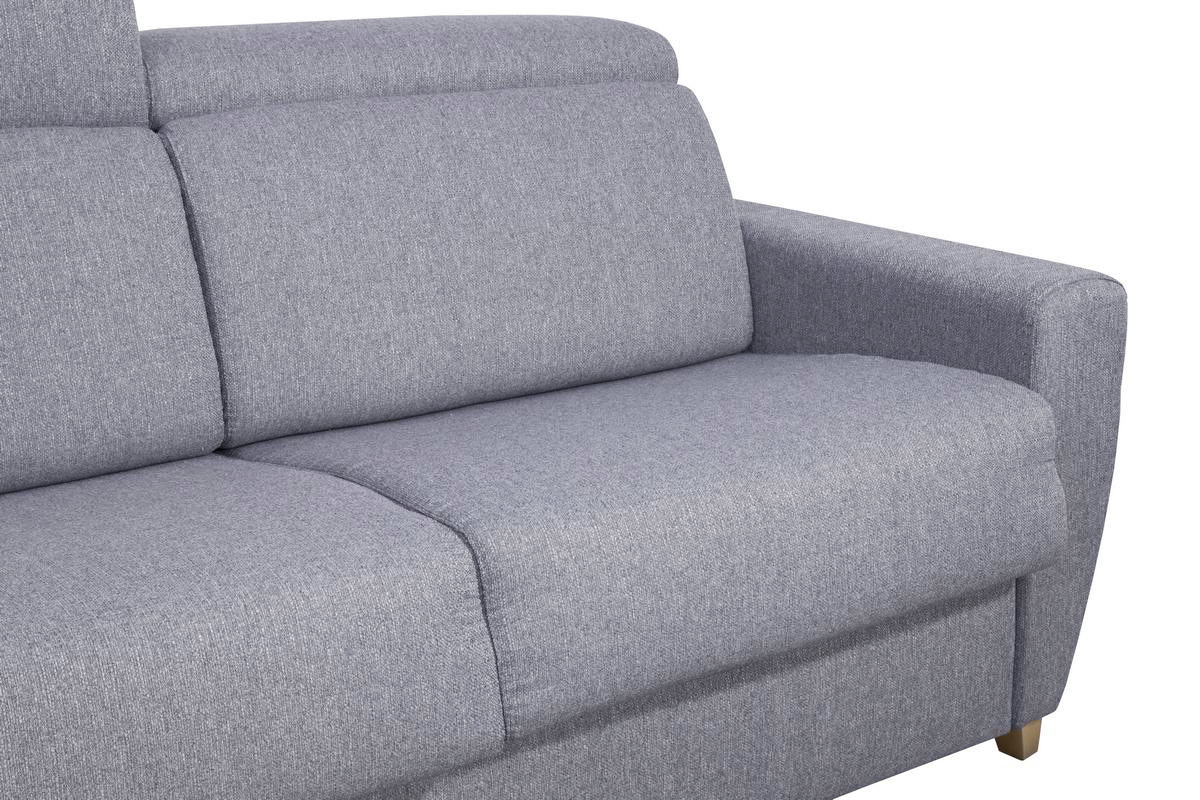 Canap� convertible 3 places gris avec t�ti�res ajustables, vue en d�tail