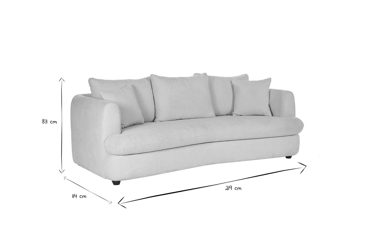 Canap� convertible d�houssable 3-4 places design haricot en tissu effet velours terre br�l�e SACHA