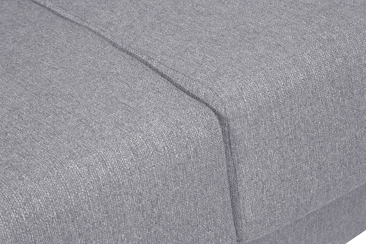 D�tail en gros plan du rev�tement en tissu gris clair du canap� convertible GRAHAM