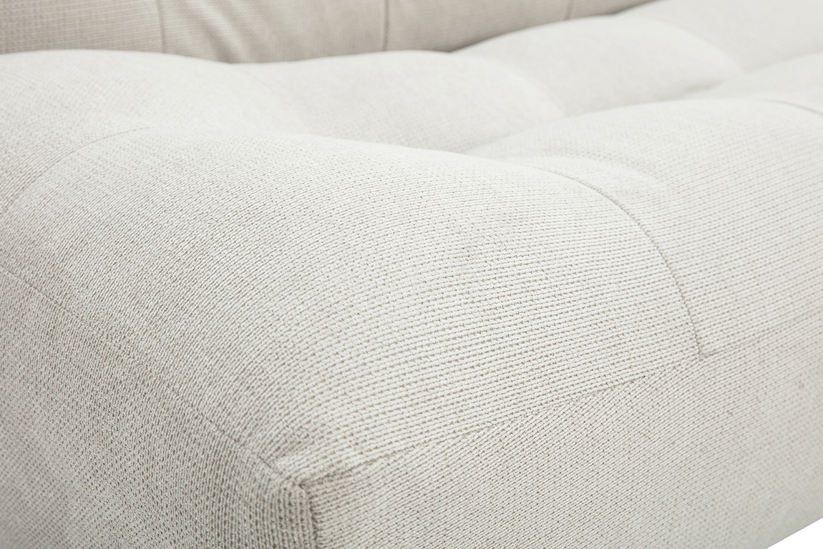 D�tails du tissu beige textur� du canap� convertible scandinave YUMI