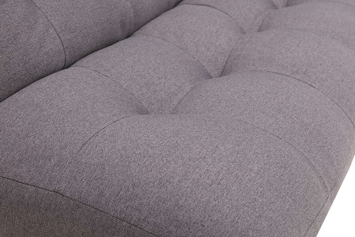 Gros plan sur le tissu gris fonc� du canap� convertible YUMI.