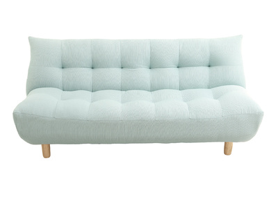 Canap&eacute; convertible scandinave en tissu menthe &agrave; l'eau et bois clair YUMI