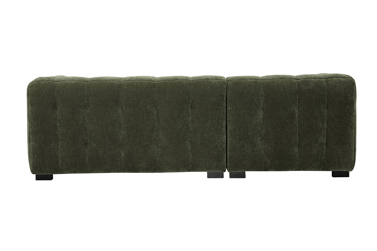 Canap� d'angle gauche vert kaki CORTO vu de dos.