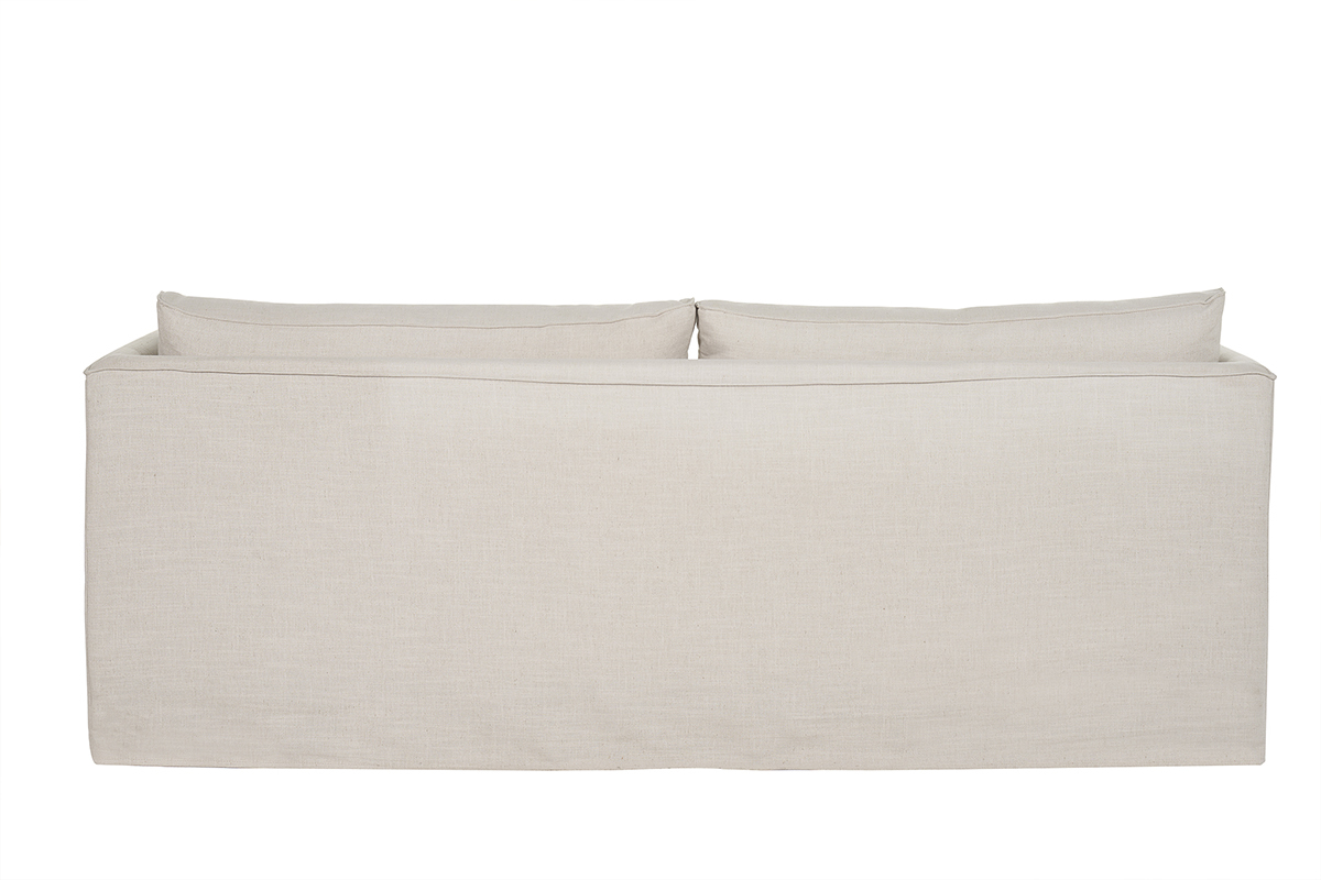 Canap� d�houssable 4-5 places en tissu beige ADELE