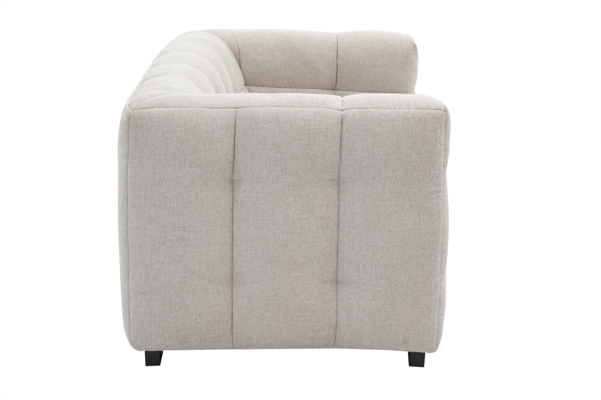 Canap� design 2 places en tissu effet velours textur� beige CORTO