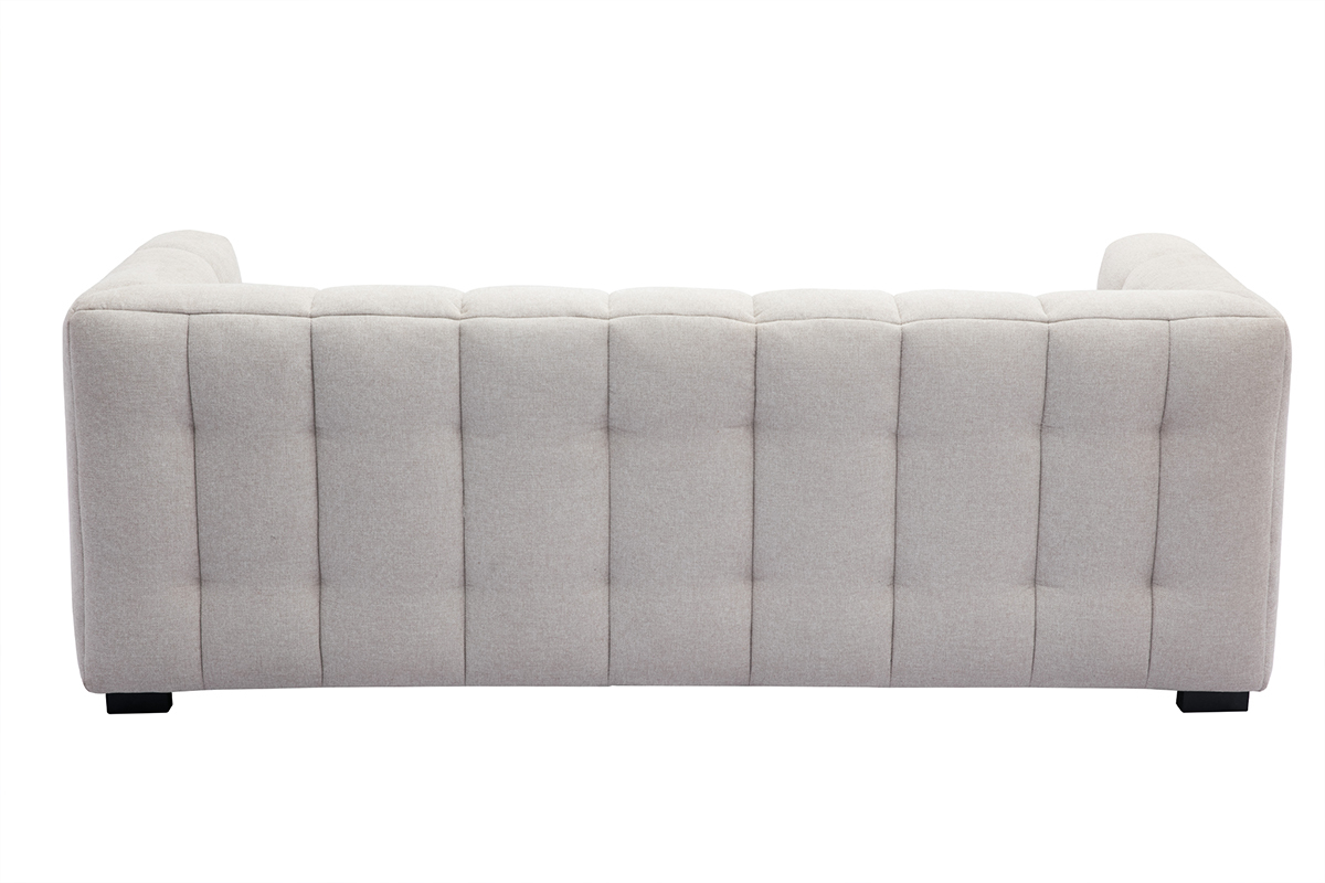 Canap� design 3 places en tissu effet velours textur� beige CORTO
