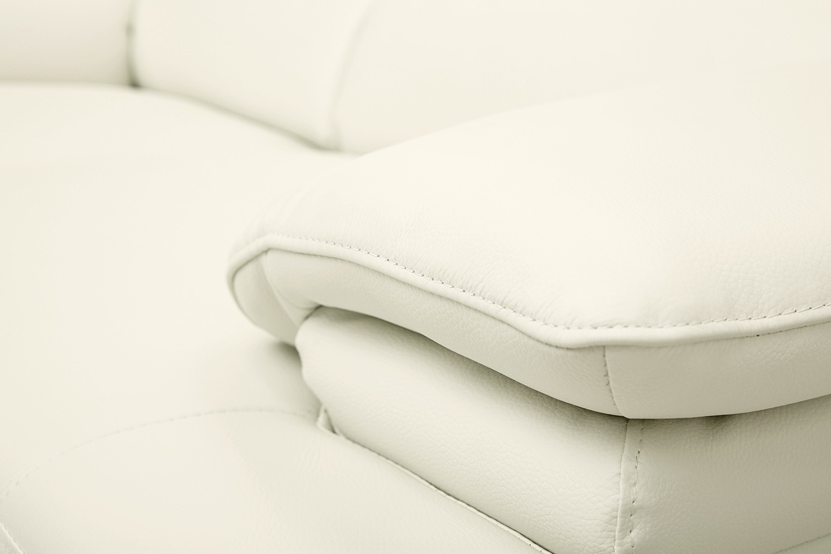 Canap� design avec t�ti�res ajustables 2 places cuir blanc et acier chrom� EWING