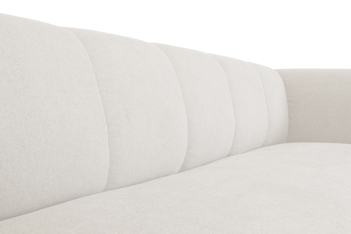 Canap� design en tissu effet velours beige 3-4 places OLIVEIRO