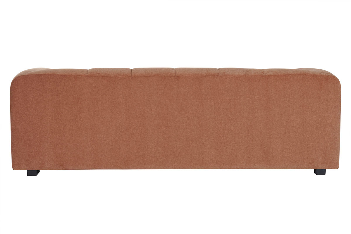 Canap� design en tissu effet velours terre br�l�e 3-4 places OLIVEIRO