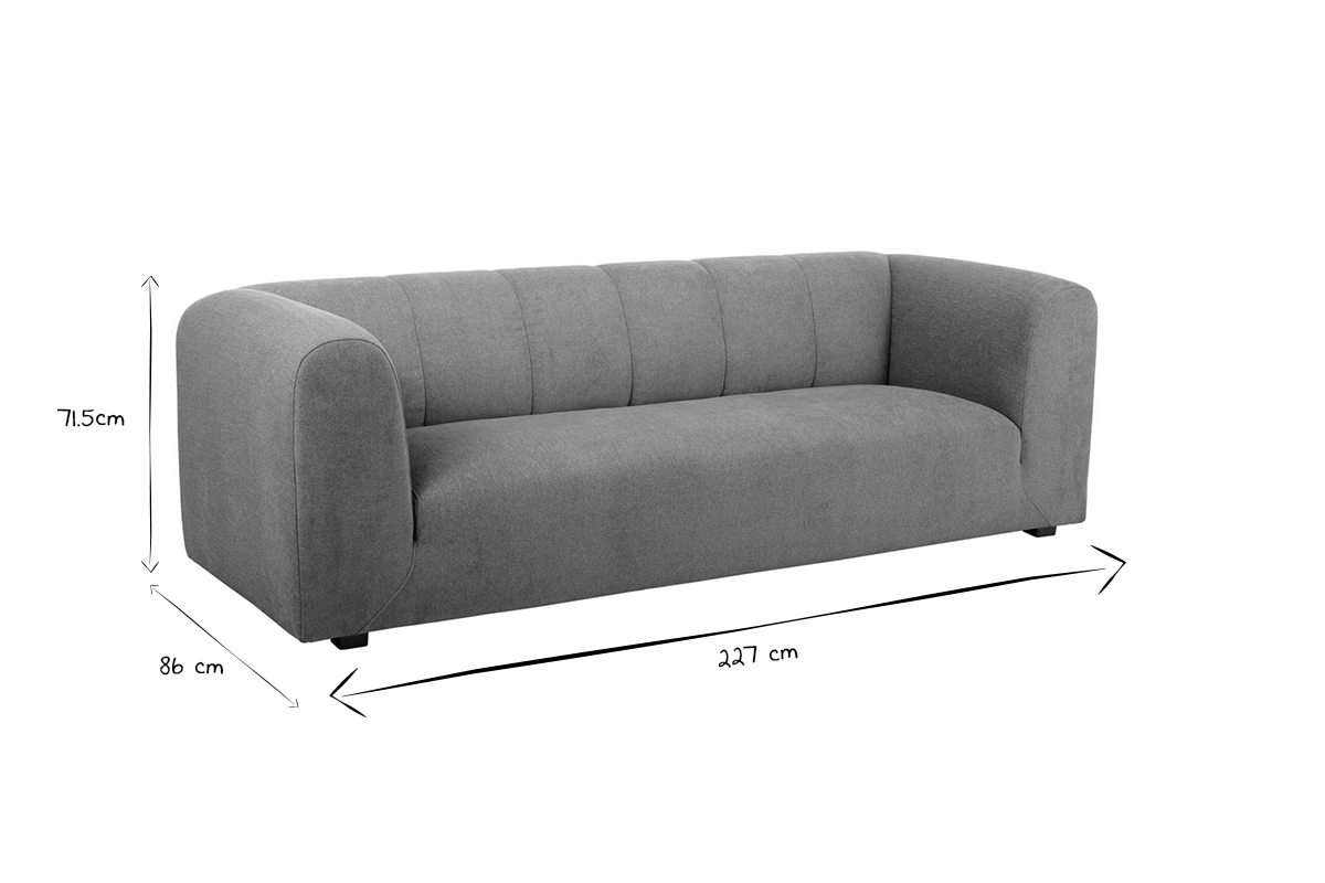 Canap� design en tissu effet velours terre br�l�e 3-4 places OLIVEIRO