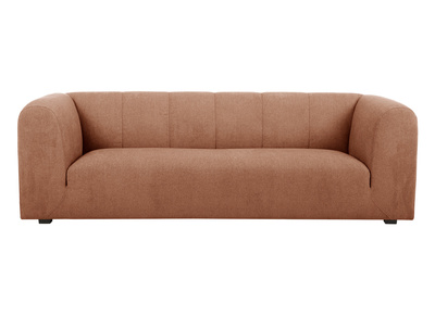 Canap&eacute; design en tissu effet velours terre br&ucirc;l&eacute;e 3-4 places OLIVEIRO