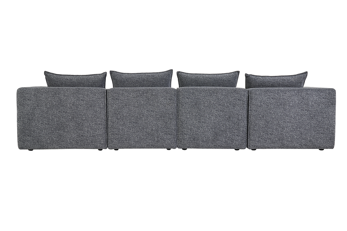 Canap� modulable 5 places en tissu chin� gris fonc� KERRY