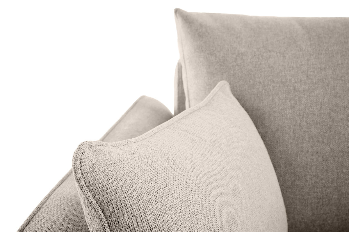 Canap� scandinave 3 places en tissu beige et bois clair CREEP
