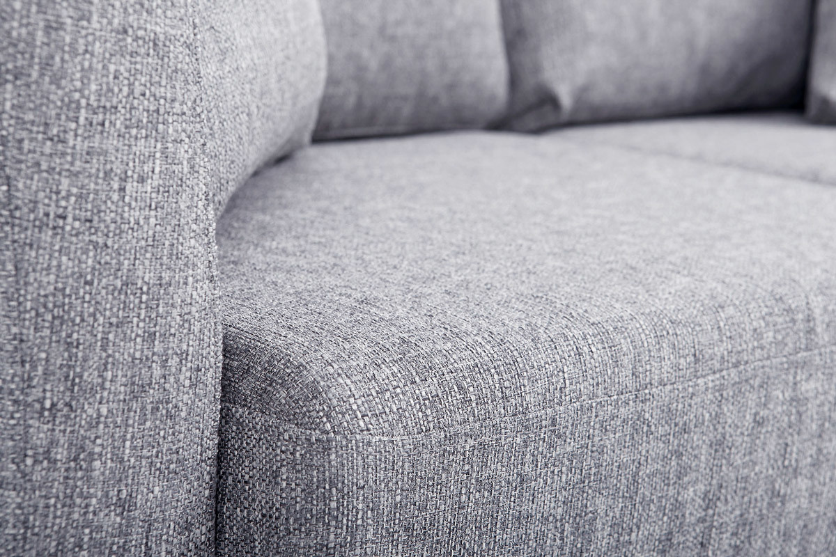Canap� scandinave d�houssable 2 places en tissu gris clair et bois clair OSLO