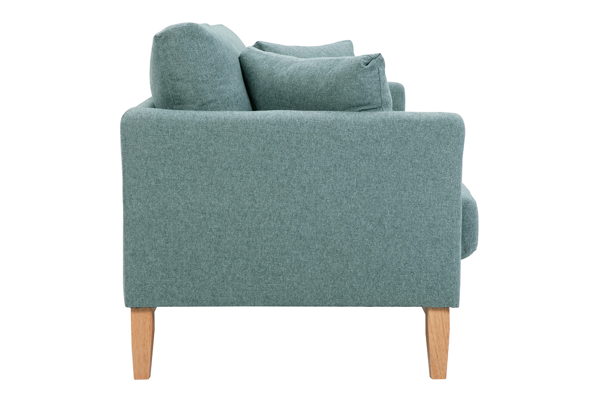 Canap� scandinave d�houssable 3 places en tissu vert de gris et bois clair OSLO
