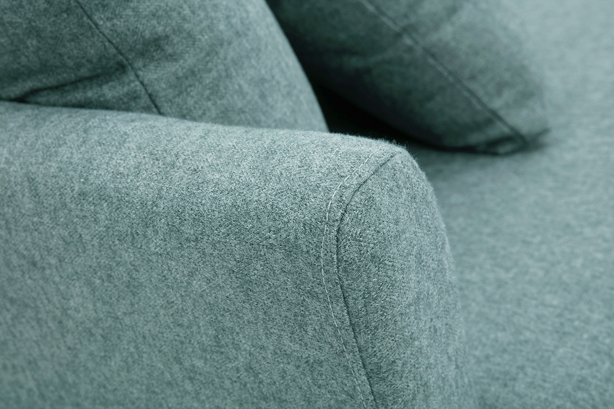 Canap� scandinave d�houssable 3 places en tissu vert de gris et bois clair OSLO
