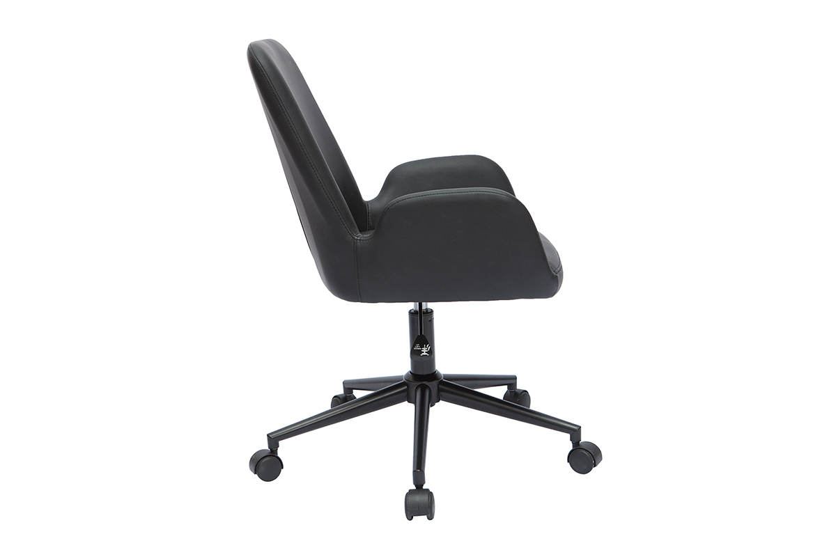 Chaise de bureau � roulettes noire ALBAN