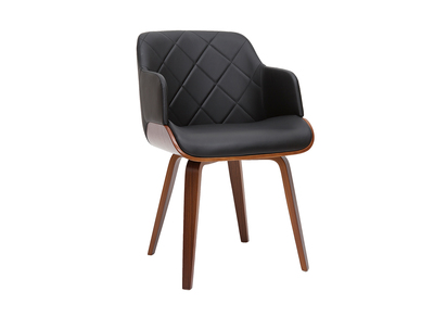 Chaise design noir et bois fonc&eacute; LUCIEN