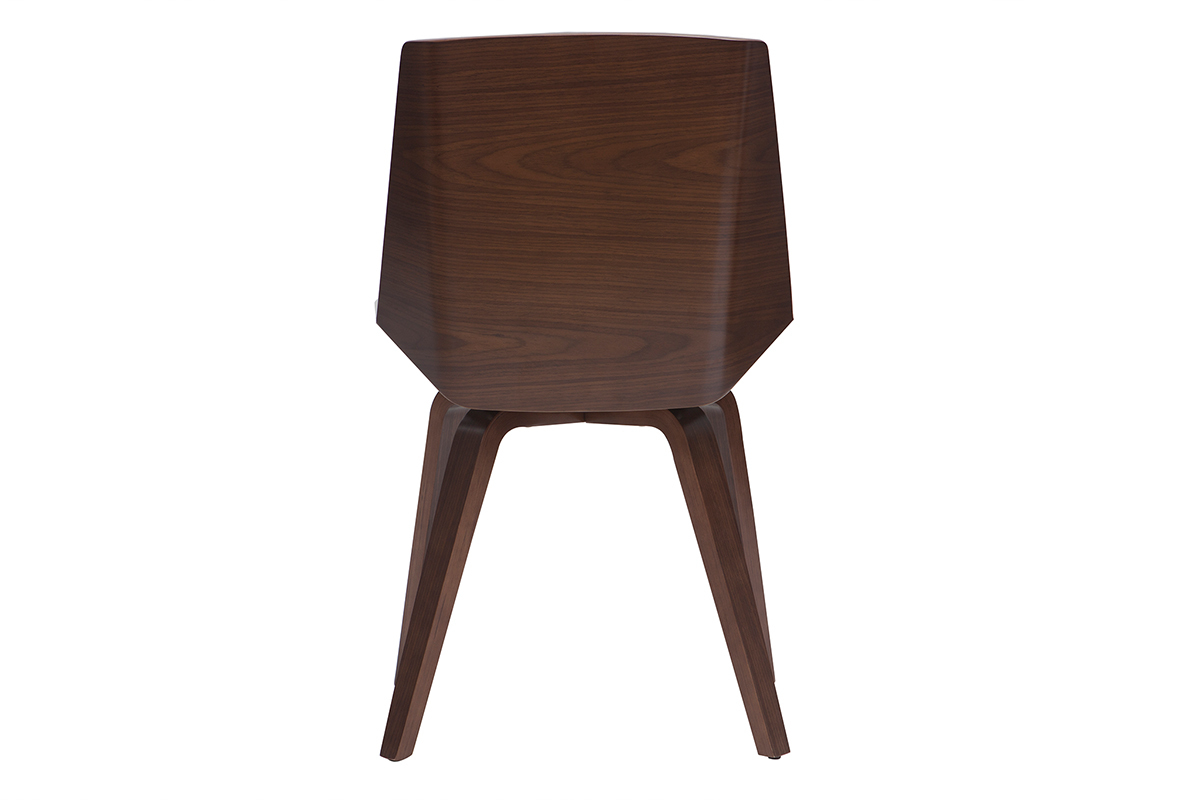 Chaise design noir et bois fonc� noyer MELKIOR