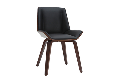 Chaise design noir et bois fonc&eacute; noyer MELKIOR