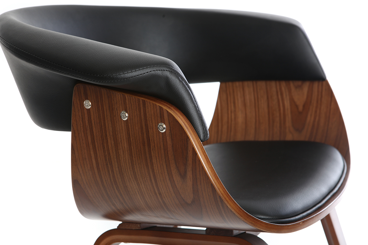 Chaise design noir et bois fonc� noyer OKTAV