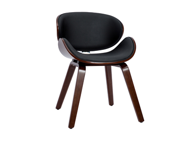 Chaise design noir et bois fonc&eacute; noyer WALNUT