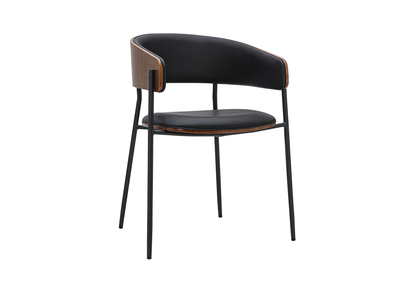 Chaise design noire et bois fonc&eacute; noyer DANTE