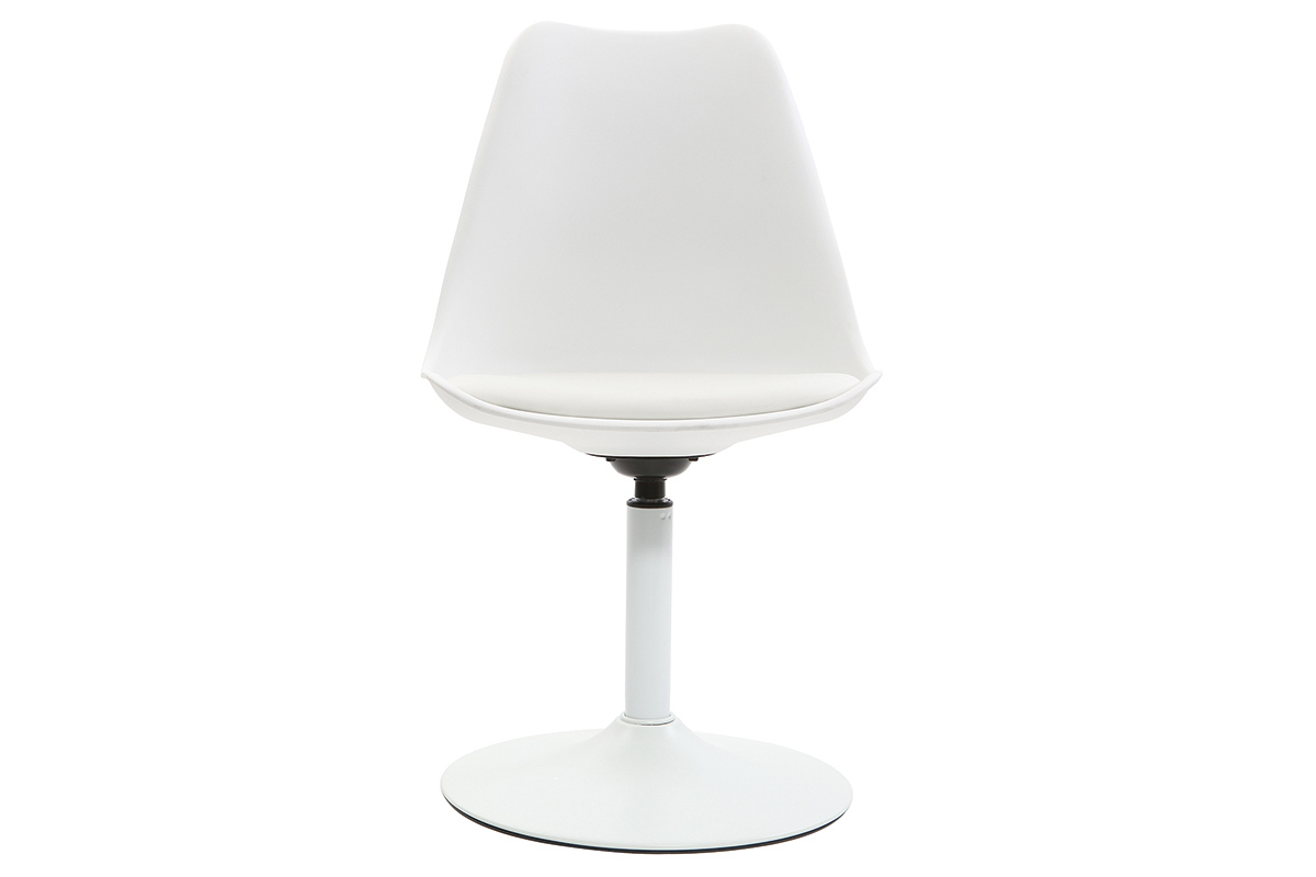 Chaise pivotante blanche STEEVY V2 vue de face.