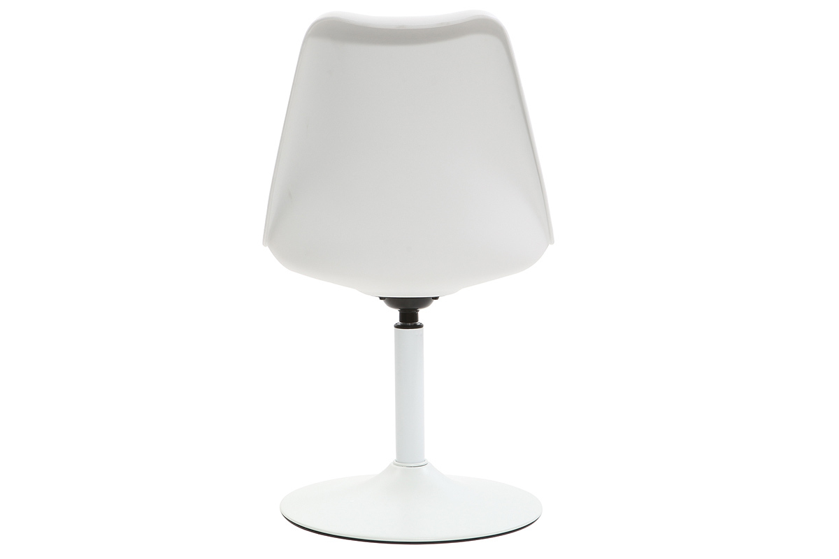 Chaise pivotante blanche STEEVY V2 vue de dos.
