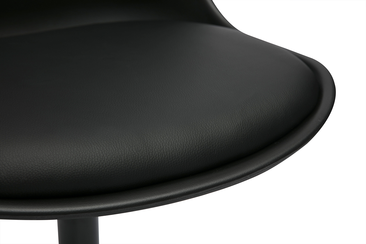 Zoom chaise design pivotante noire mat STEEVY V2