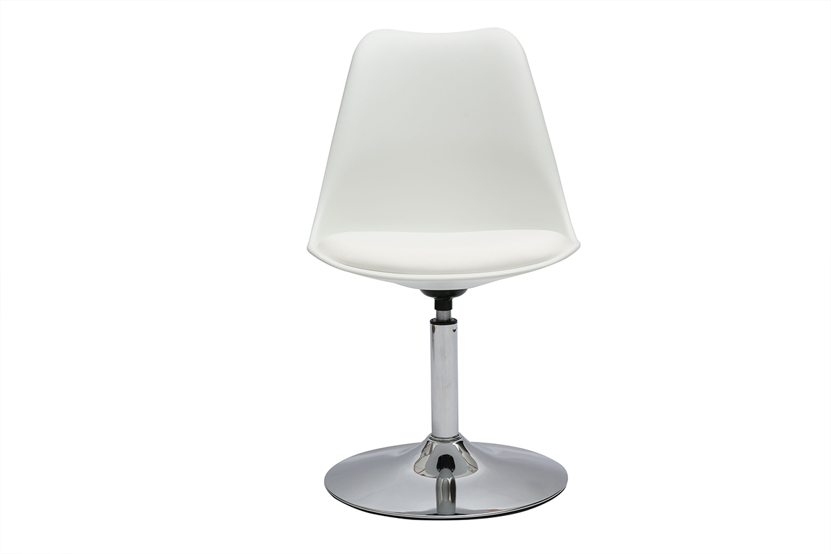Chaise pivotante blanche STEEVY en m�tal chrom�