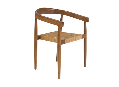 Chaise ethnique en bois teck massif et cannage rotin NEGARA