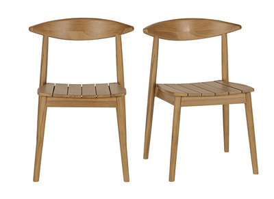 Chaises de jardin empilables en bois teck massif (lot de 2) SAGARA