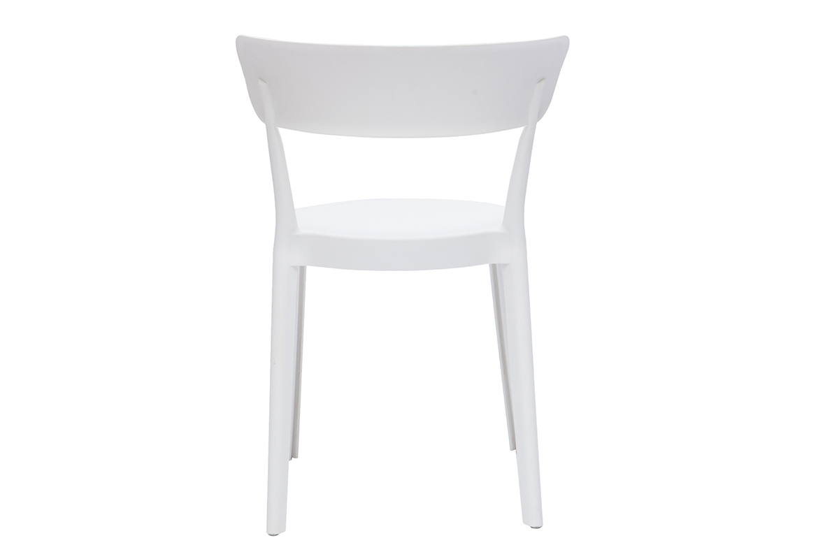 Chaises design blanches empilables int�rieur - ext�rieur (lot de 2) RIOS