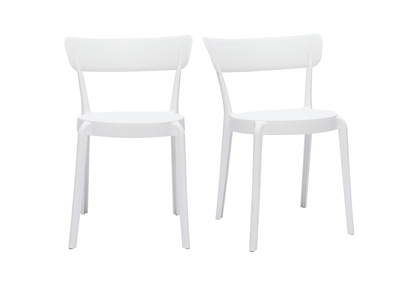 Chaises design blanches empilables int&eacute;rieur - ext&eacute;rieur (lot de 2) RIOS