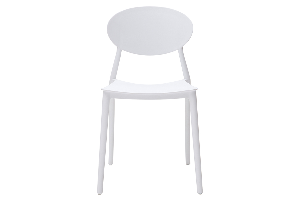 Chaises design empilables blanches int�rieur - ext�rieur (lot de 2) ANNA