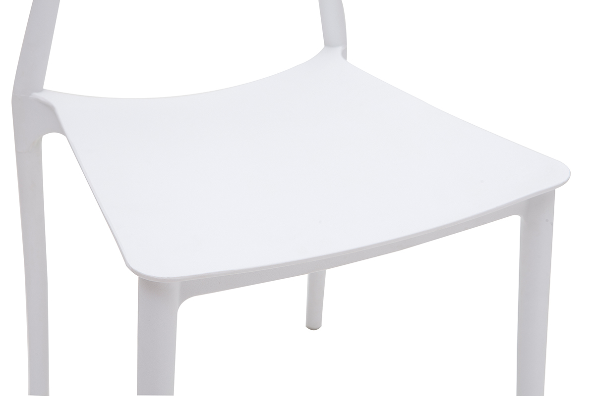 Chaises design empilables blanches int�rieur - ext�rieur (lot de 2) ANNA