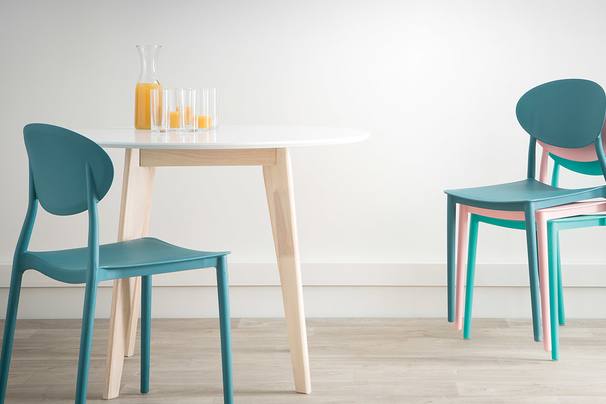 Chaises design empilables jaunes int�rieur - ext�rieur (lot de 2) ANNA