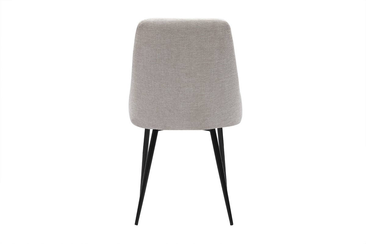 Chaise design beige naturel avec pi�tement noir vue de dos.