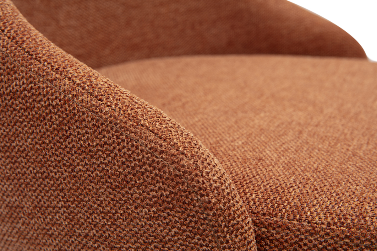 Chaises design en tissu effet velours textur� terre br�l�e et m�tal noir (lot de 2) CULT