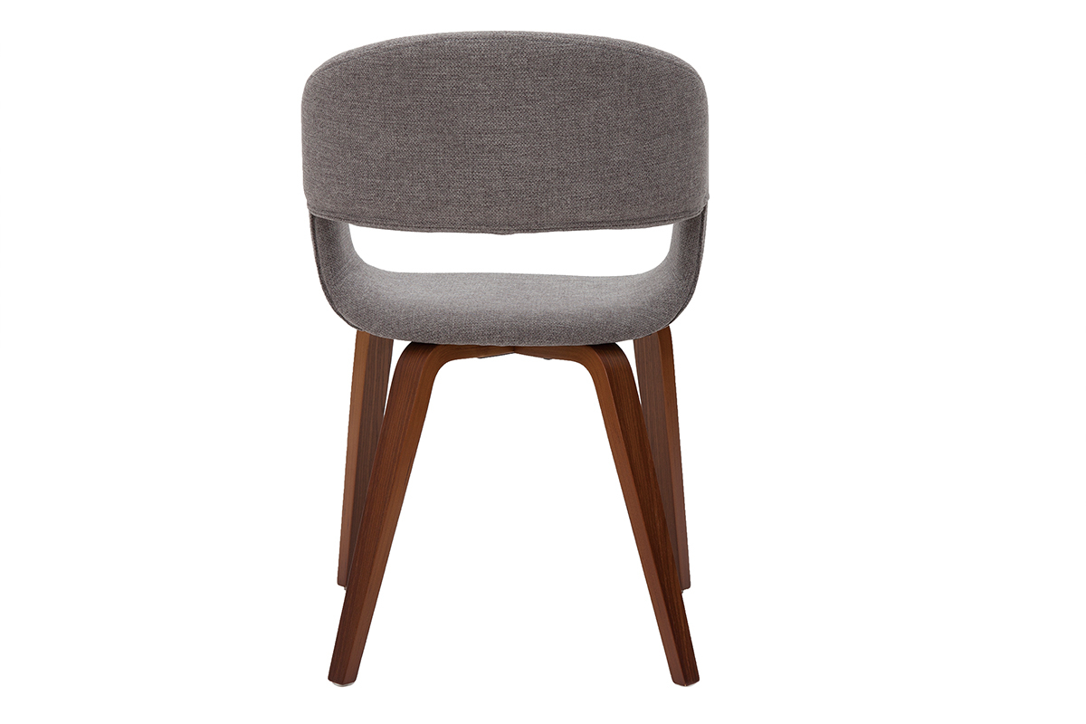 Chaise design gris avec pieds en bois fonc�, vue de dos, mod�le SLAM