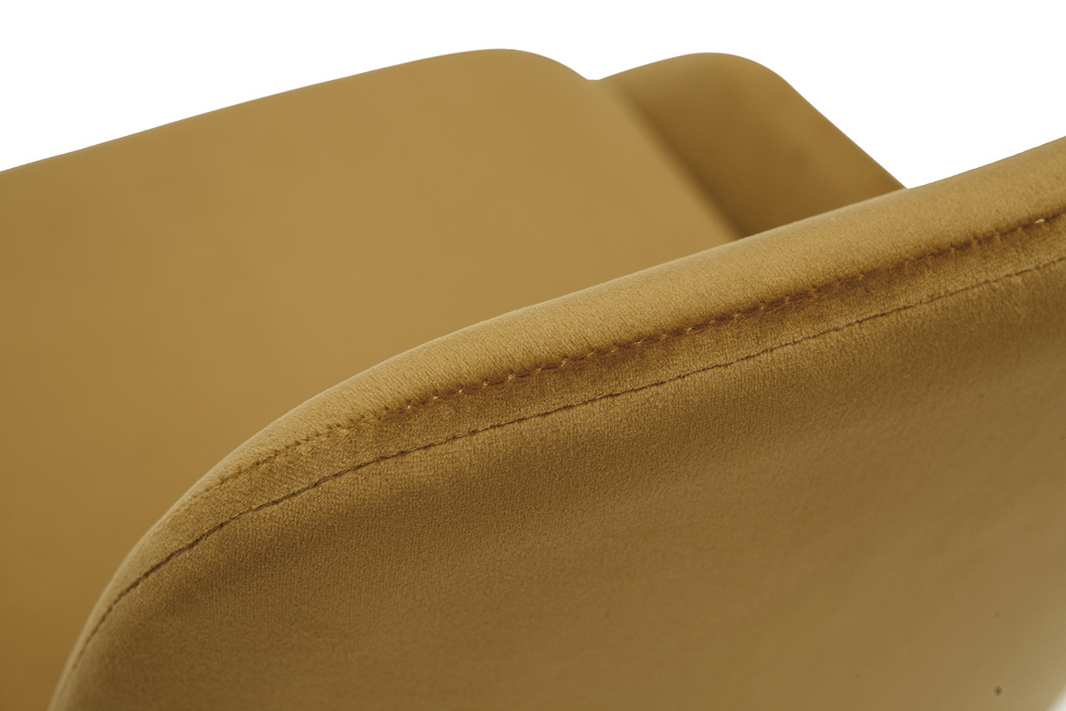Chaises design en tissu velours bronze et m�tal noir (lot de 2) HOLO