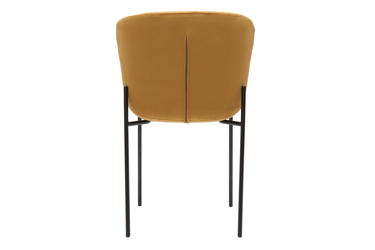 Chaises design en tissu velours bronze et m�tal noir (lot de 2) SAIGA