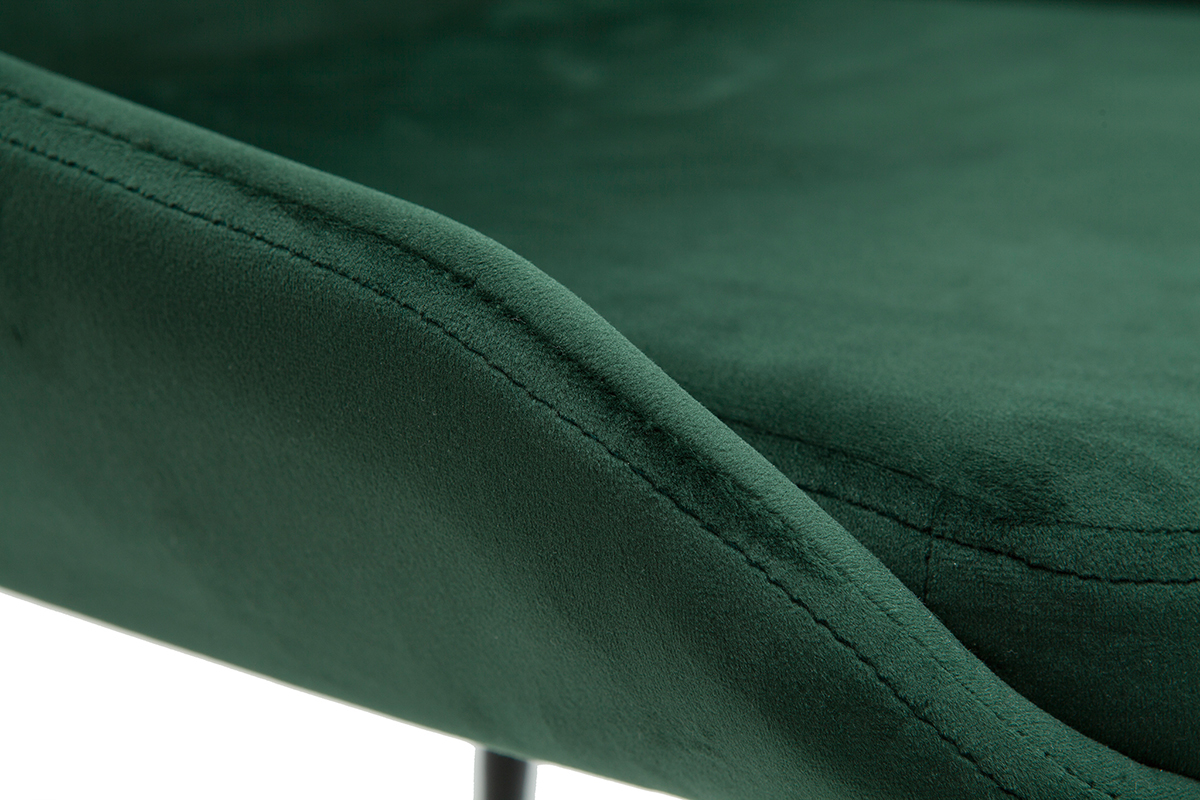 Chaises design en tissu velours vert fonc� et m�tal noir (lot de 2) HOLO