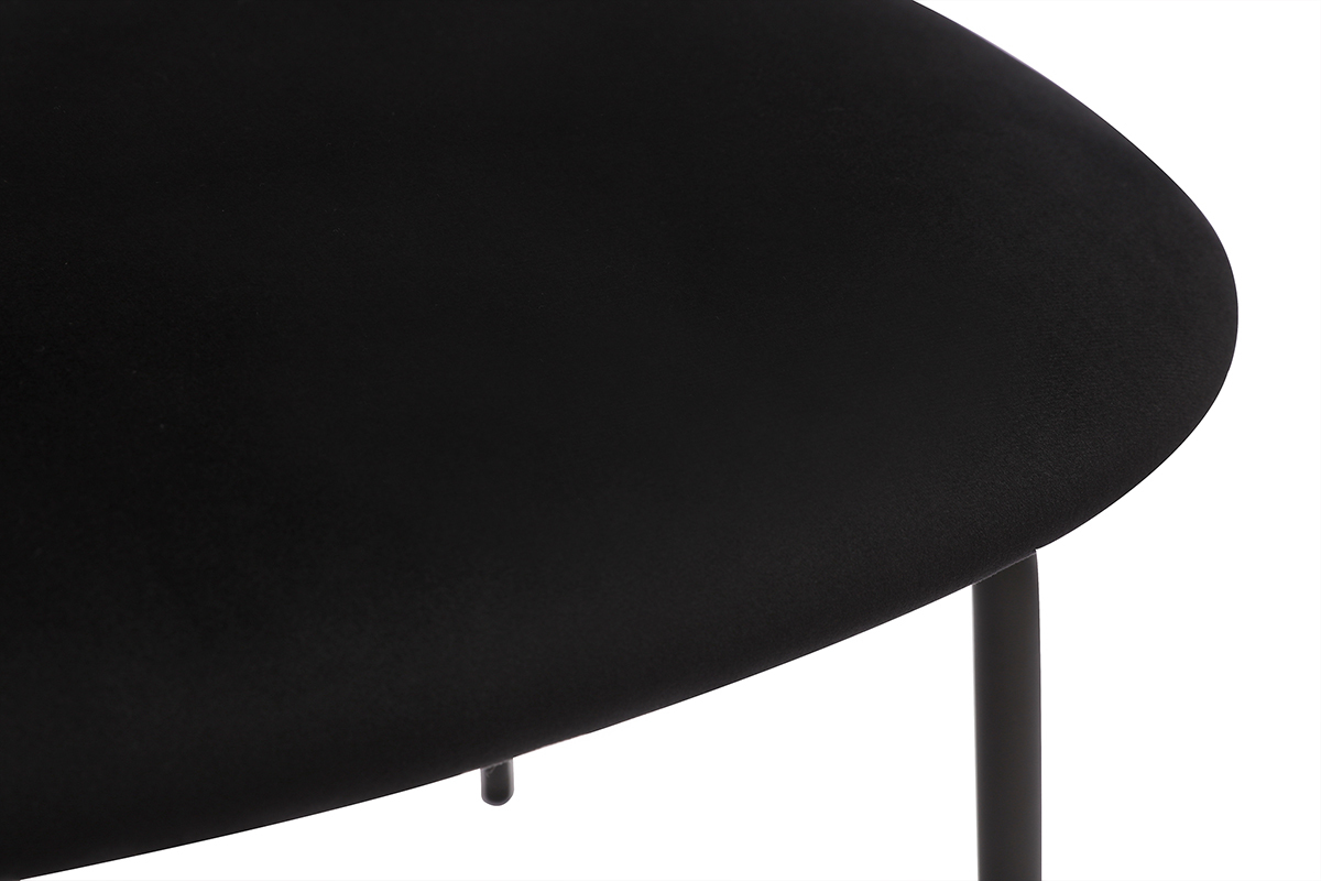 Chaises design en velours noir, m�tal noir et cannage rotin (lot de 2) MIRANDA